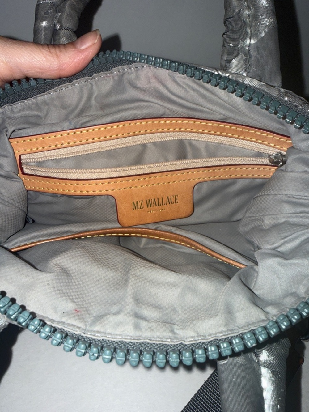 MZ Wallace Silver Metallic Camo Micro Sutton crossbody hand bag - Picture 5 of 7
